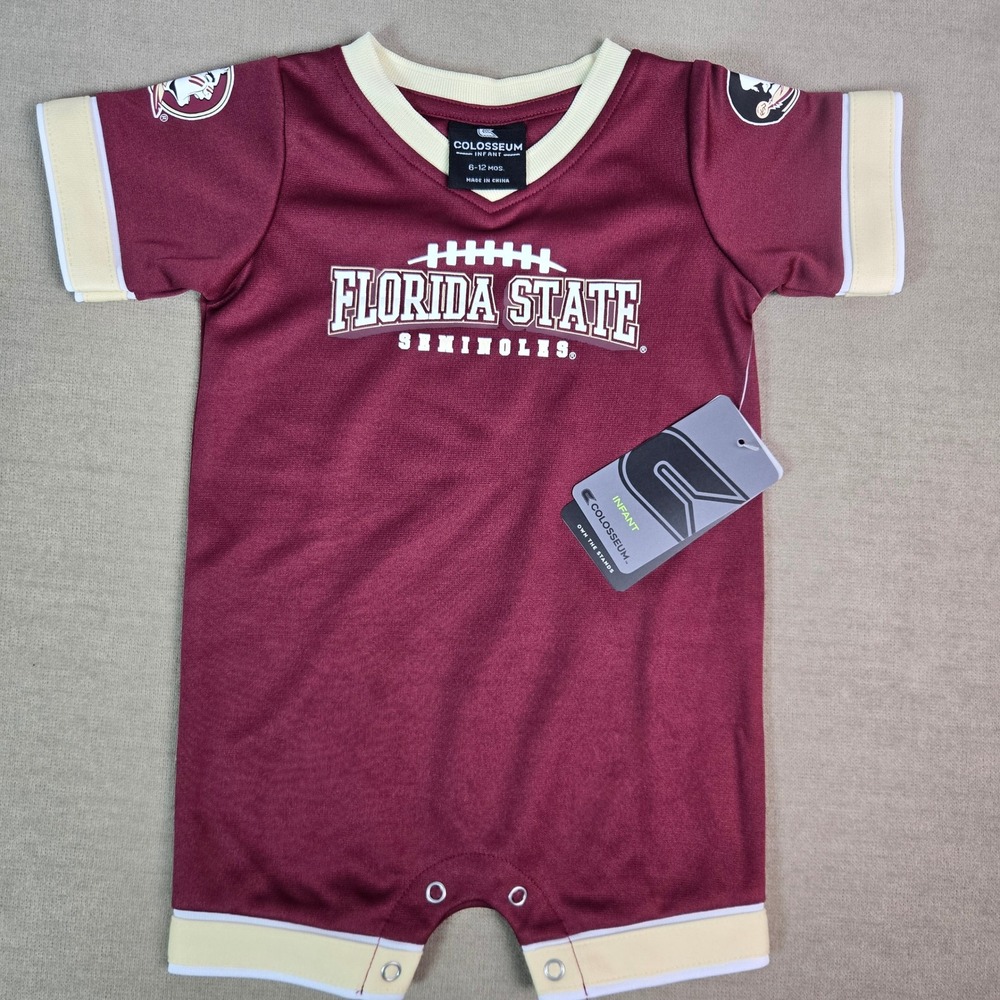 Florida State Seminoles Infant Boys Colosseum Football Jersey Romper 6-12 Months